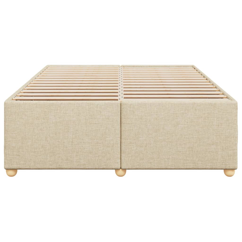Cadre de lit sans matelas crème 140x190 cm tissu - XIOS