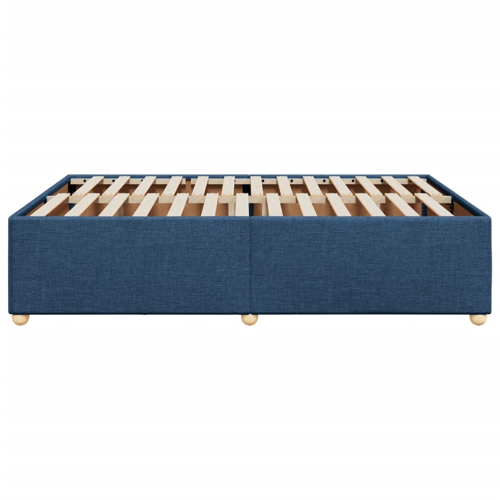 Cadre de lit sans matelas bleu 140x190 cm tissu - XIOS