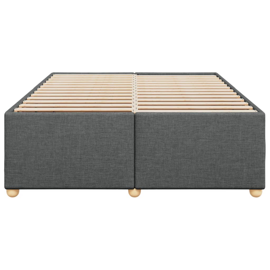 Cadre de lit sans matelas gris foncé 140x200 cm tissu - XIOS