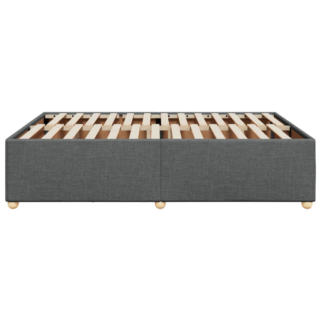 Cadre de lit sans matelas gris foncé 140x200 cm tissu - XIOS