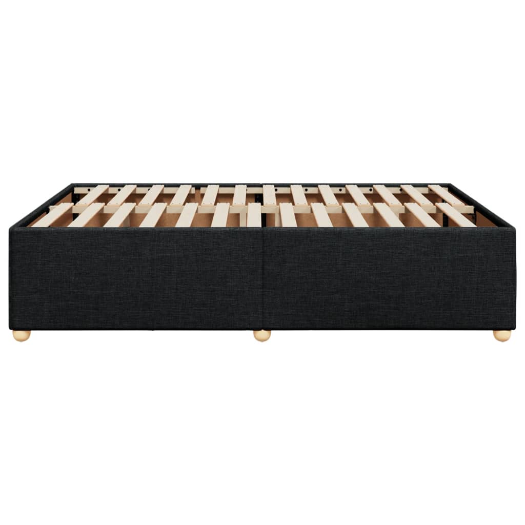 Cadre de lit sans matelas noir 140x200 cm tissu - XIOS
