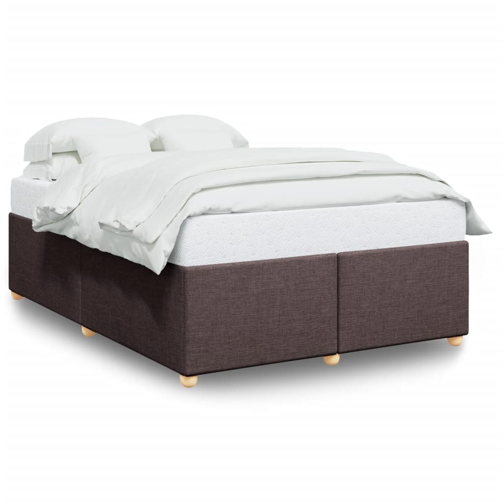 Cadre de lit sans matelas marron foncé 140x200 cm tissu - XIOS