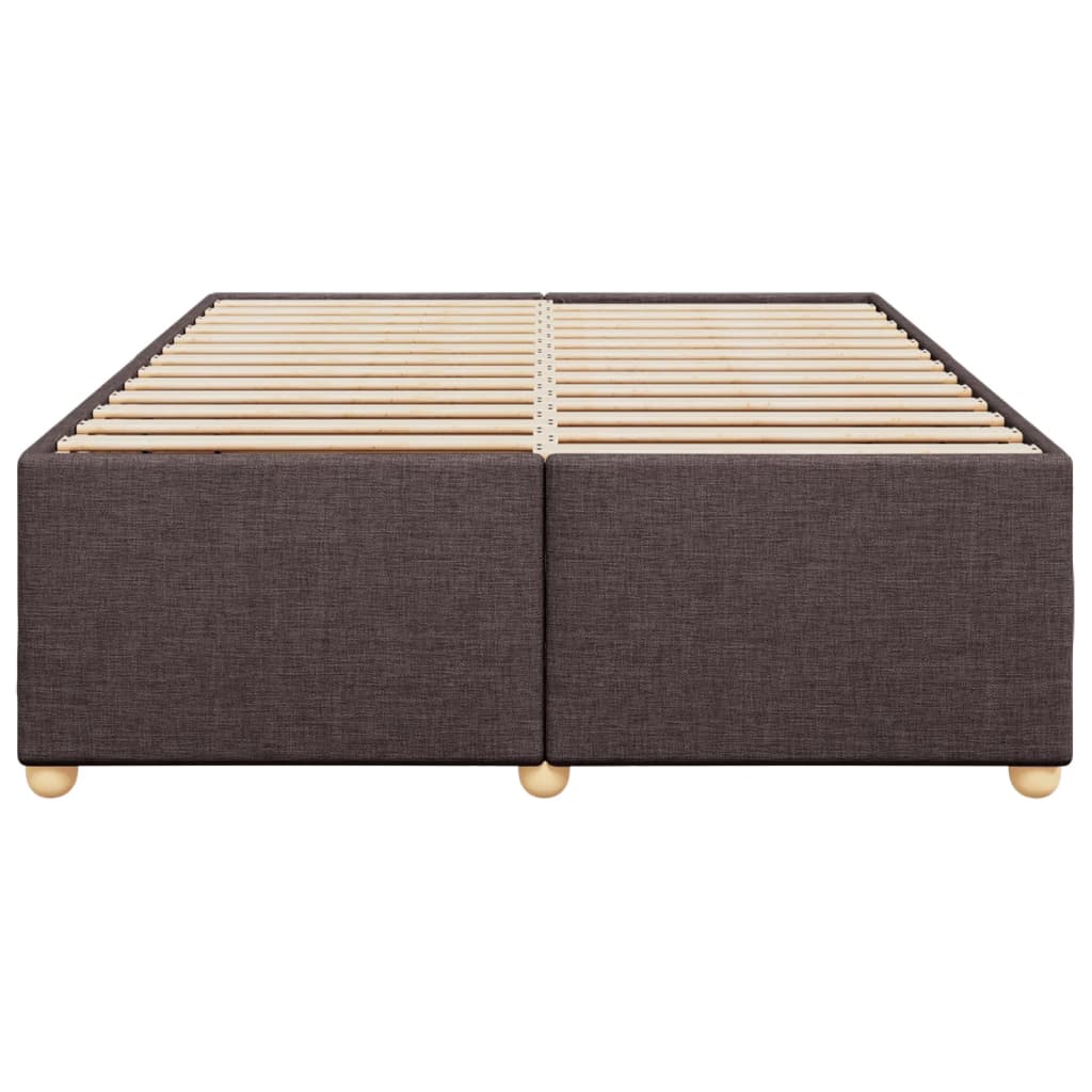Cadre de lit sans matelas marron foncé 140x200 cm tissu - XIOS