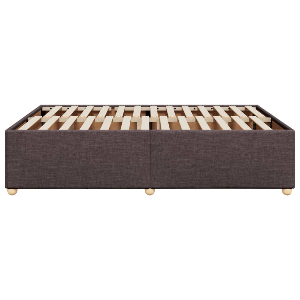 Cadre de lit sans matelas marron foncé 140x200 cm tissu - XIOS