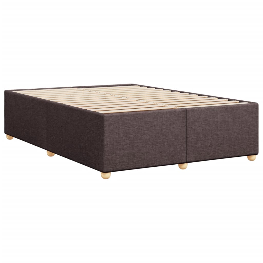 Cadre de lit sans matelas marron foncé 140x200 cm tissu - XIOS