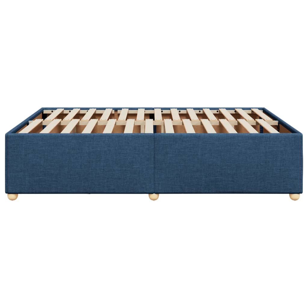 Cadre de lit sans matelas bleu 140x200 cm tissu - XIOS