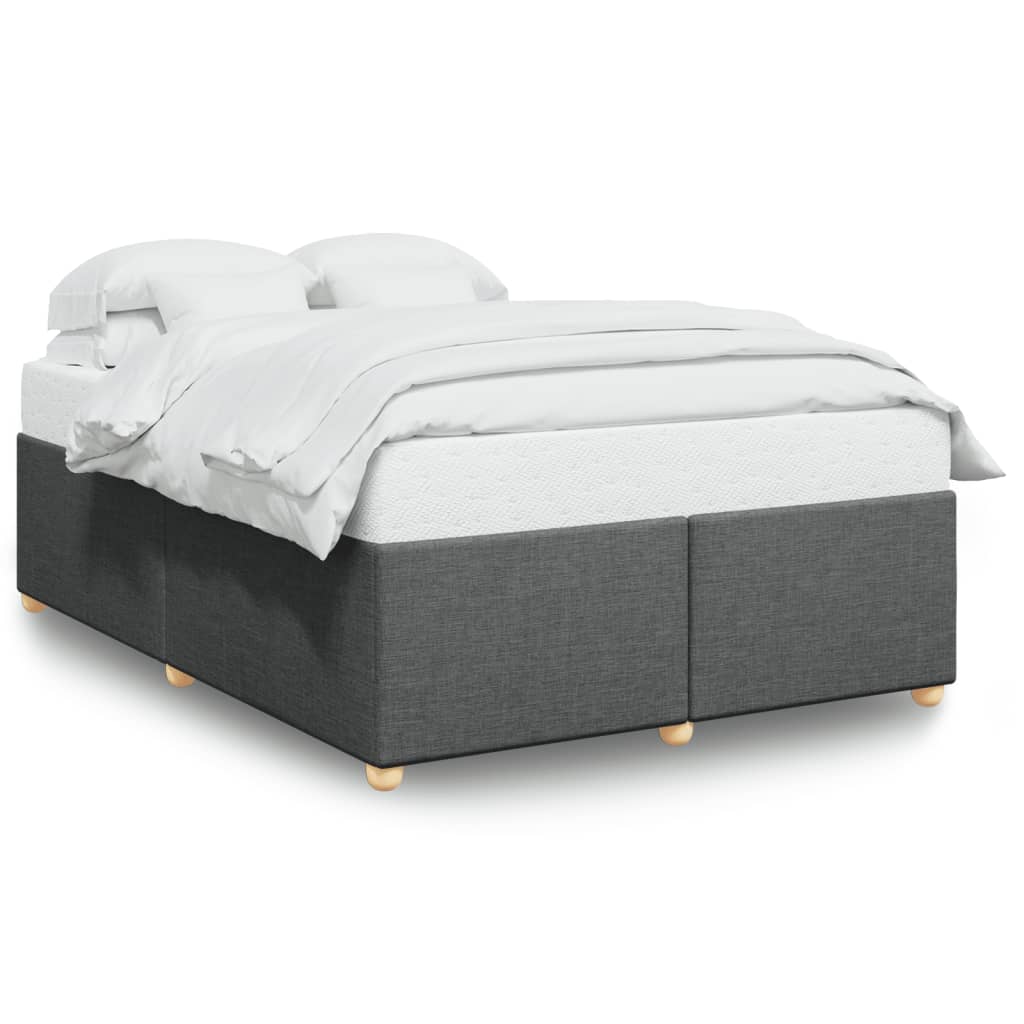 Cadre de lit sans matelas gris foncé 160x200 cm tissu - XIOS