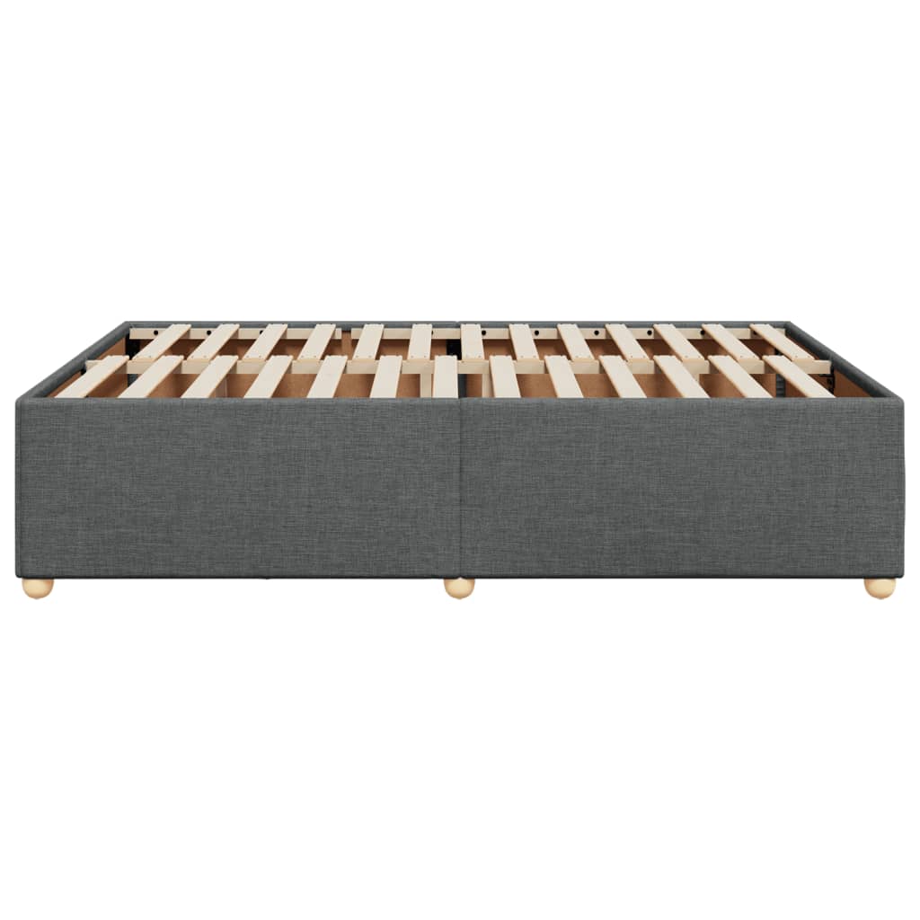 Cadre de lit sans matelas gris foncé 160x200 cm tissu - XIOS
