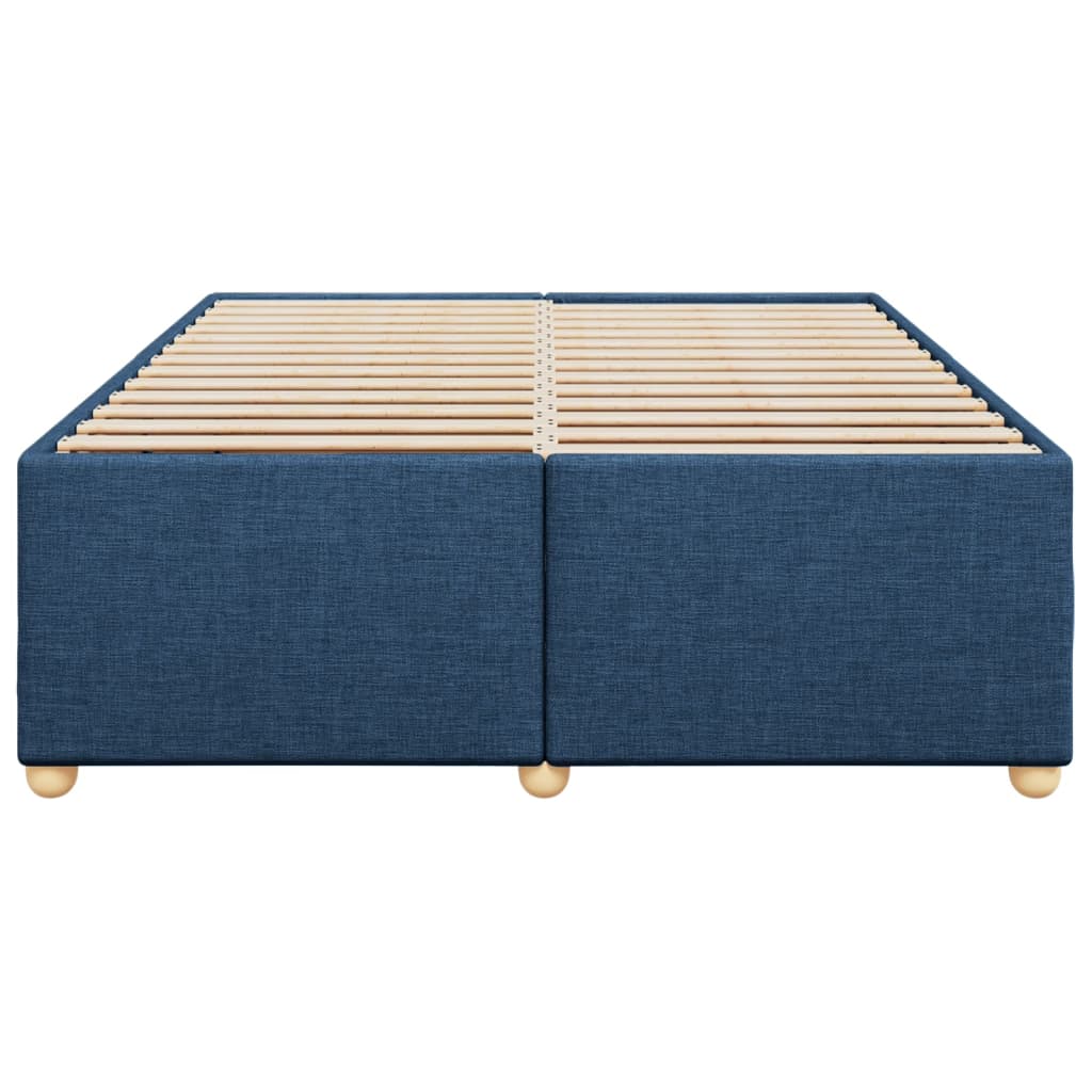 Cadre de lit sans matelas bleu 160x200 cm tissu - XIOS