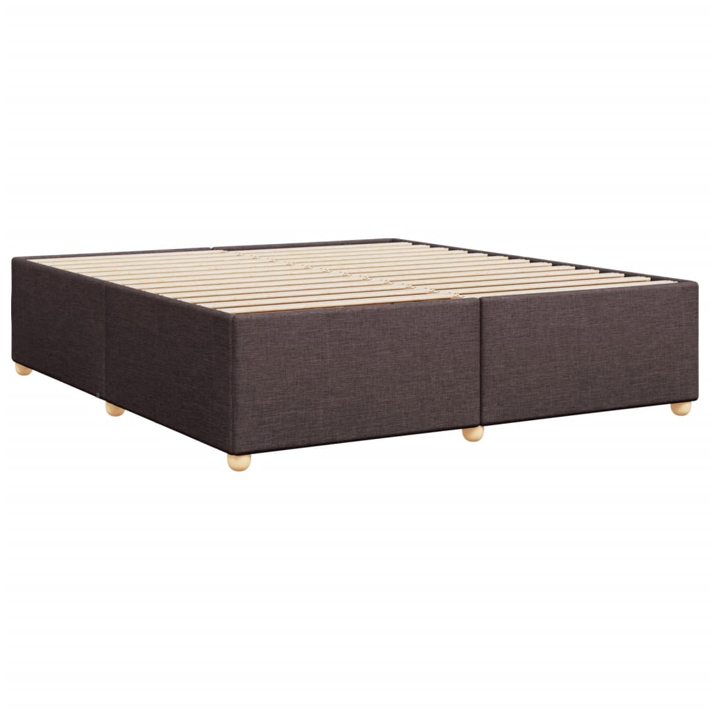 Cadre de lit sans matelas marron foncé 180x200 cm tissu - XIOS