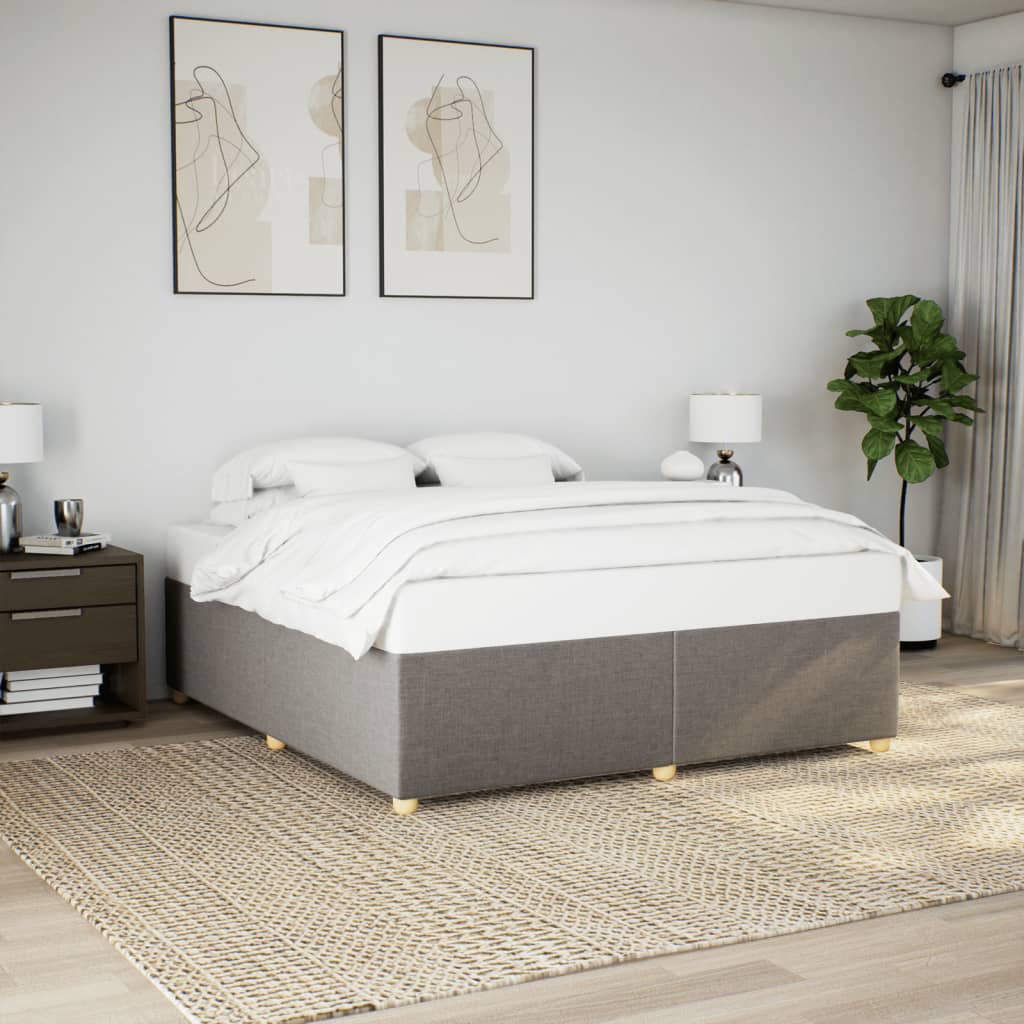 Cadre de lit sans matelas taupe 180x200 cm tissu - XIOS
