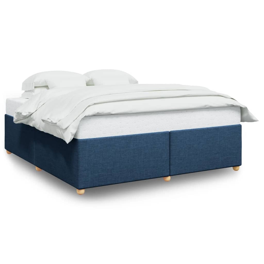 Cadre de lit sans matelas bleu 180x200 cm tissu