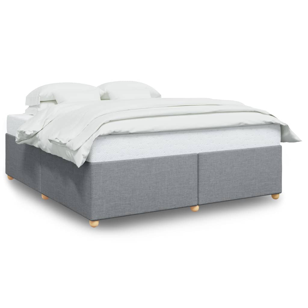 Cadre de lit sans matelas gris clair 200x200 cm tissu - XIOS
