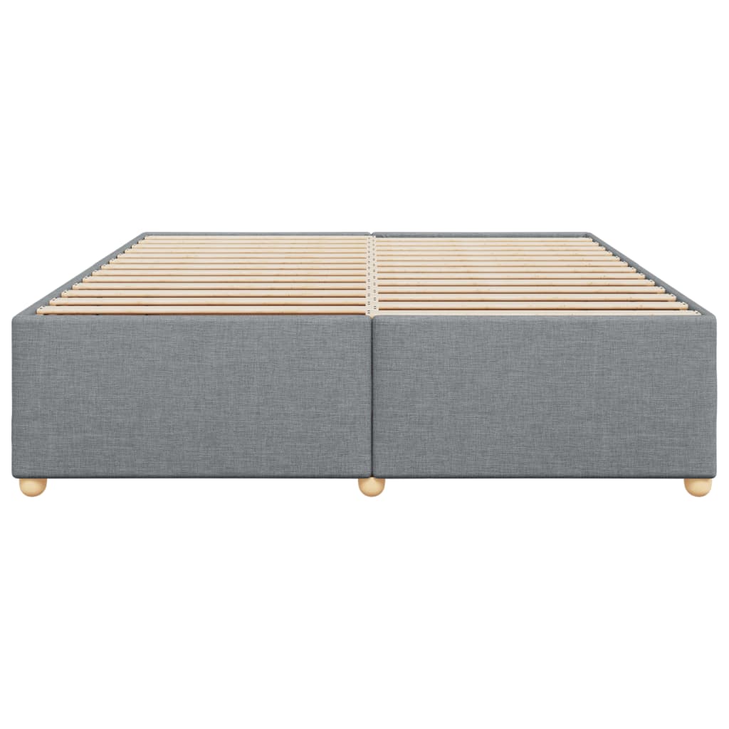 Cadre de lit sans matelas gris clair 200x200 cm tissu - XIOS