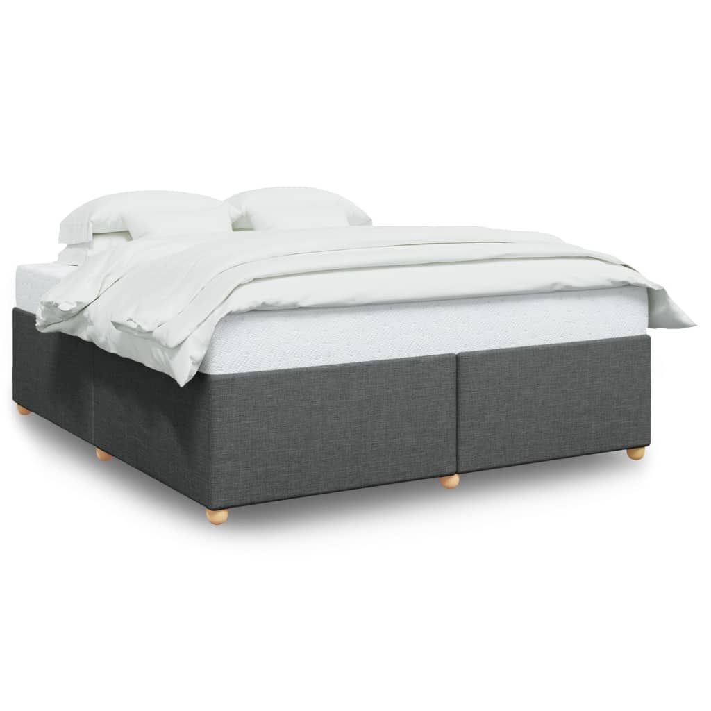 Cadre de lit sans matelas gris foncé 200x200 cm tissu - XIOS