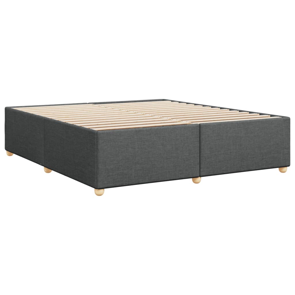 Cadre de lit sans matelas gris foncé 200x200 cm tissu - XIOS