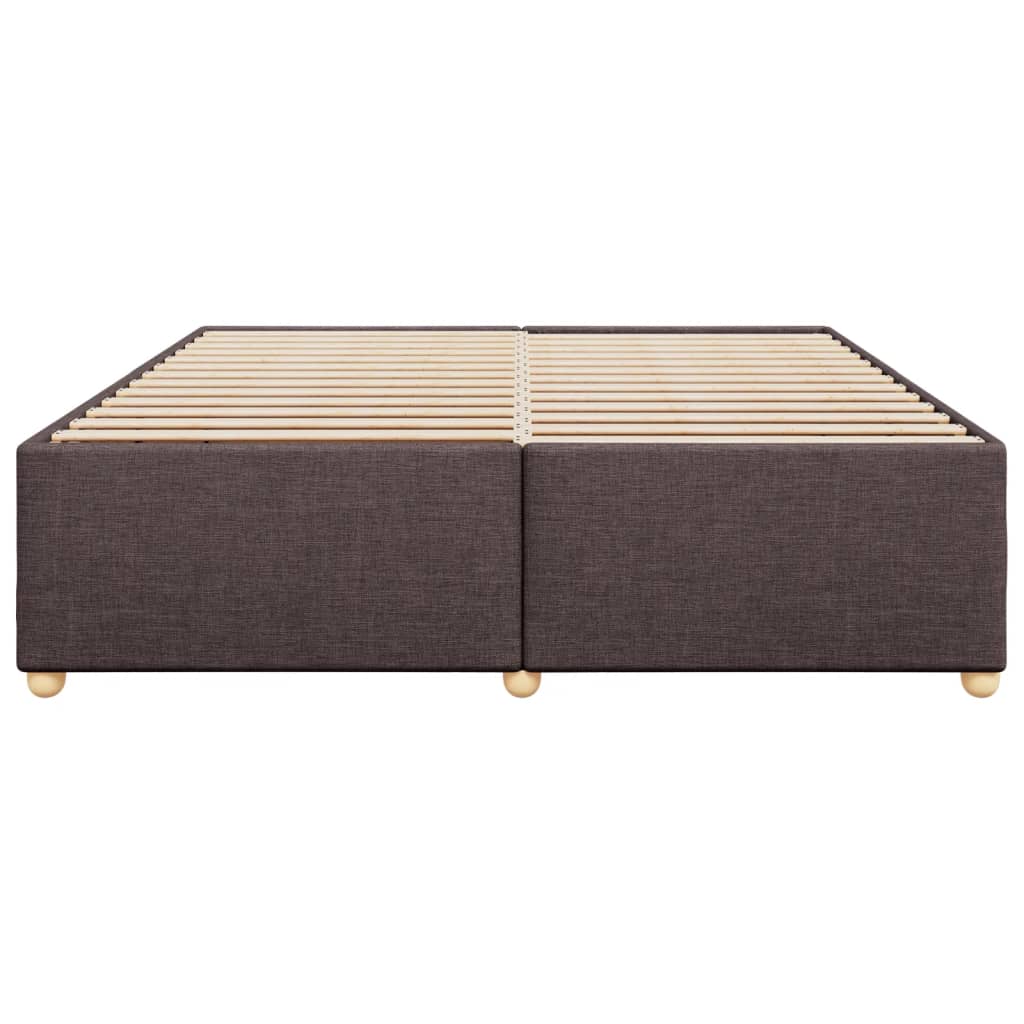Cadre de lit sans matelas marron foncé 200x200 cm tissu - XIOS