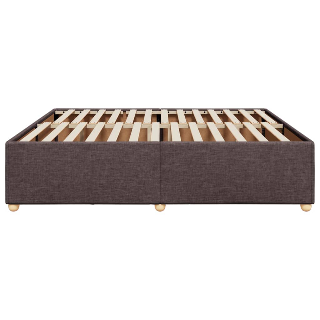 Cadre de lit sans matelas marron foncé 200x200 cm tissu - XIOS