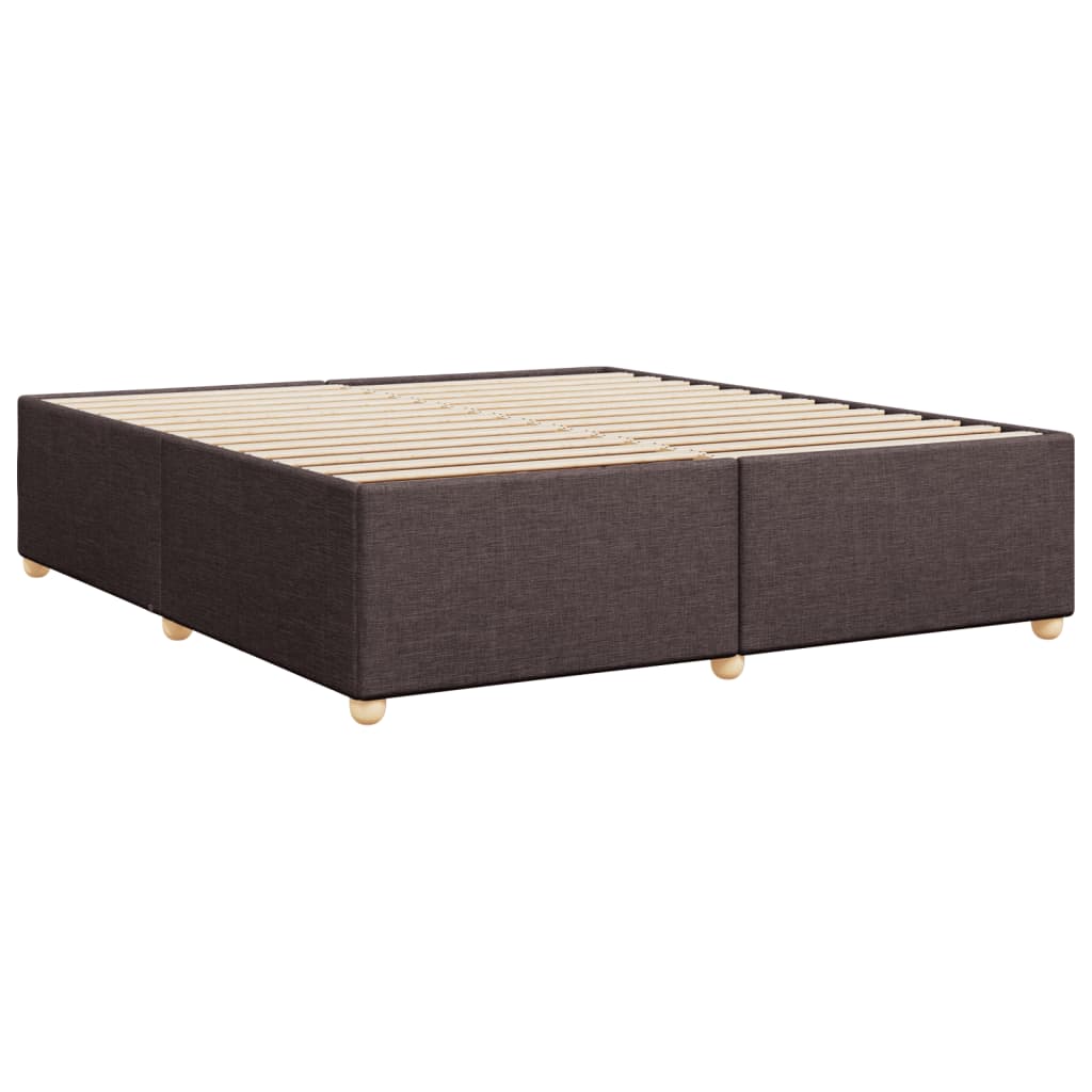 Cadre de lit sans matelas marron foncé 200x200 cm tissu - XIOS