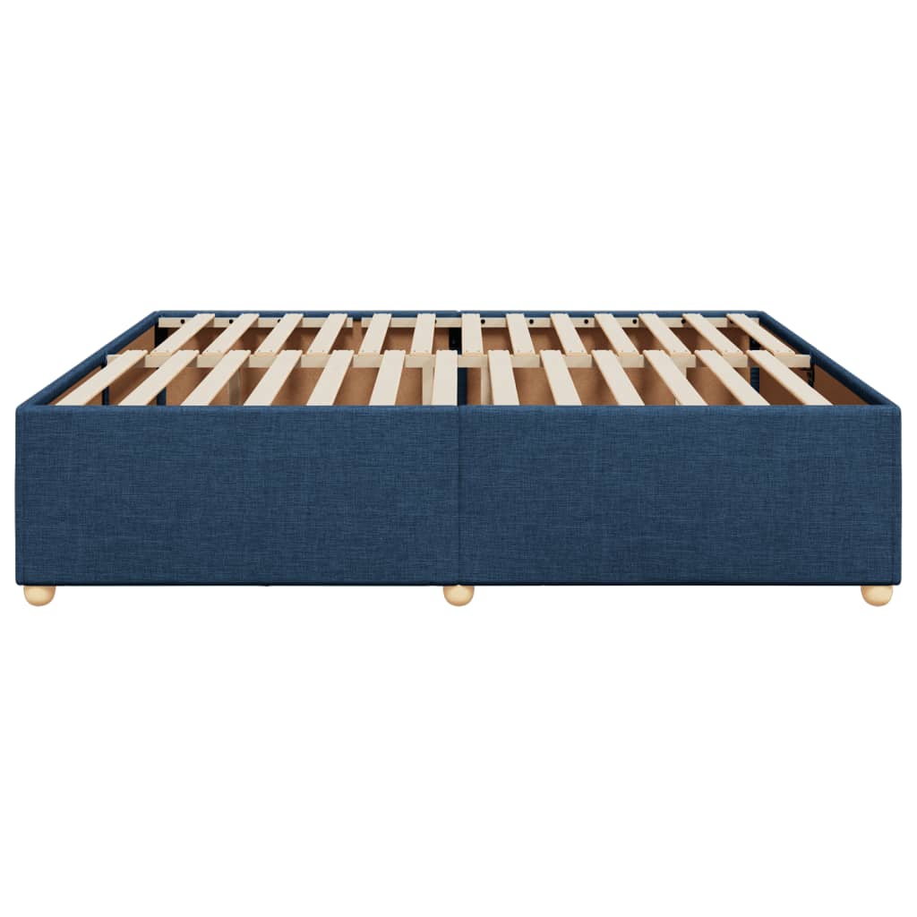 Cadre de lit sans matelas bleu 200x200 cm tissu - XIOS