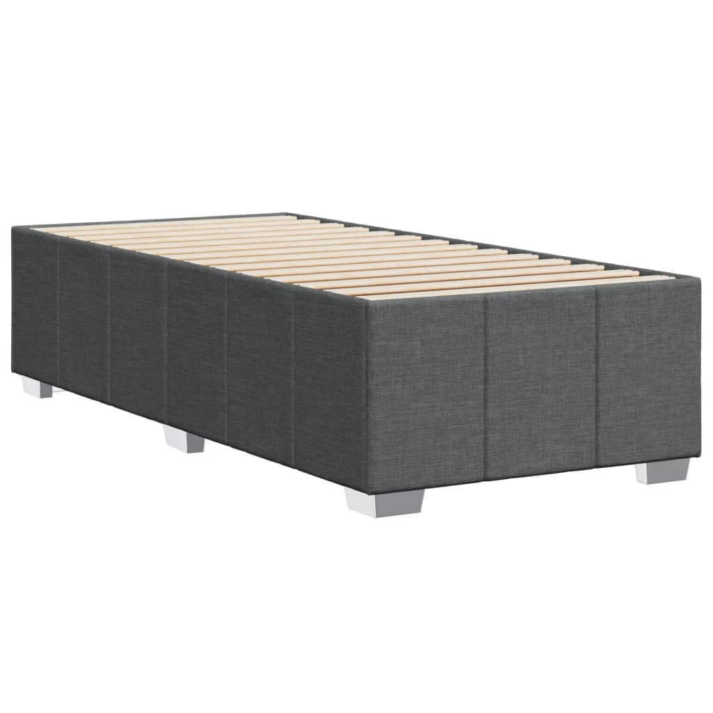Cadre de lit sans matelas gris foncé 90x190 cm tissu - XIOS