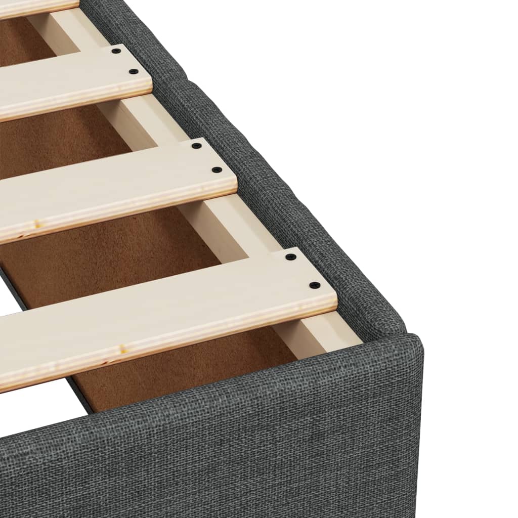 Cadre de lit sans matelas gris foncé 90x190 cm tissu - XIOS