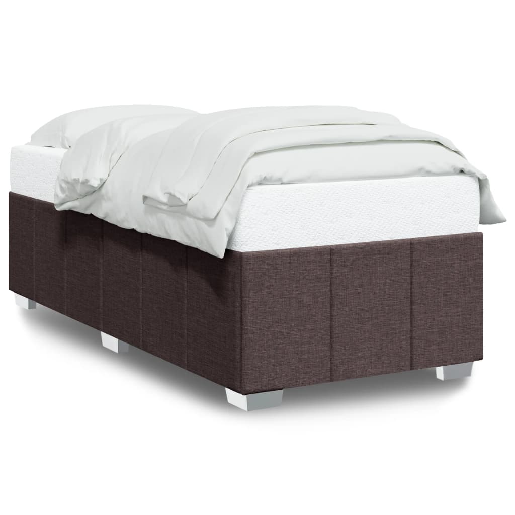Cadre de lit sans matelas marron foncé 90x190 cm tissu - XIOS