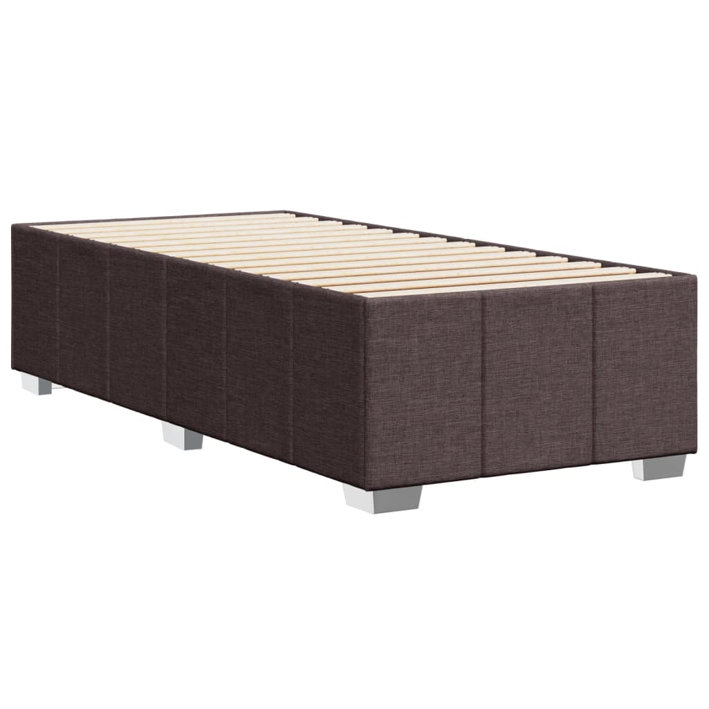 Cadre de lit sans matelas marron foncé 90x190 cm tissu - XIOS