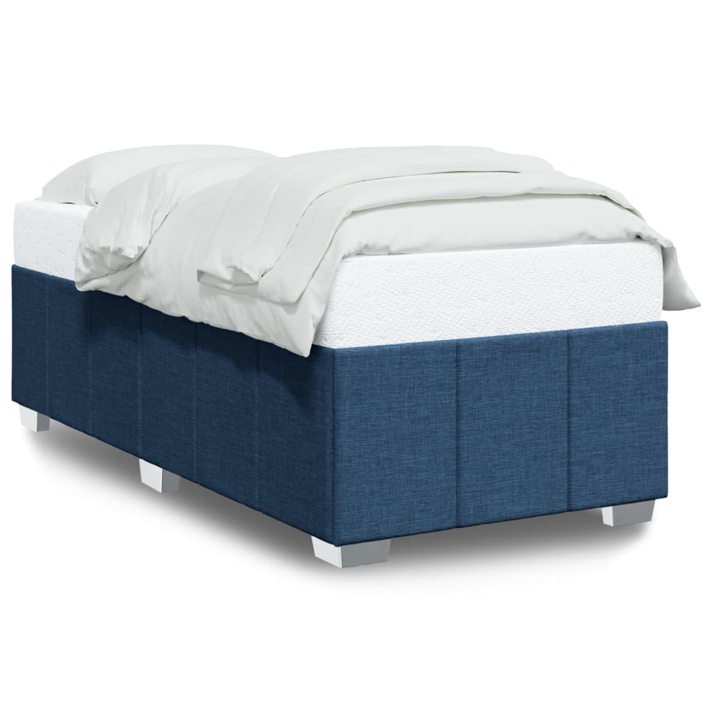 Cadre de lit sans matelas bleu 90x190 cm tissu - XIOS