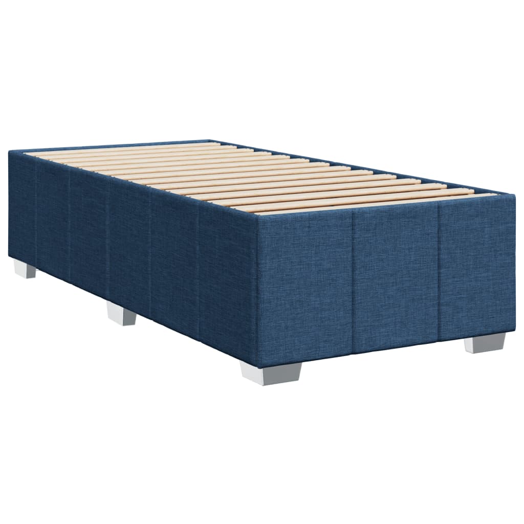 Cadre de lit sans matelas bleu 90x190 cm tissu - XIOS