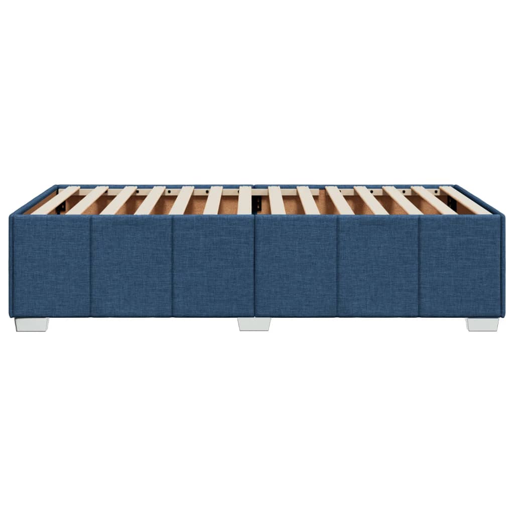 Cadre de lit sans matelas bleu 90x190 cm tissu - XIOS