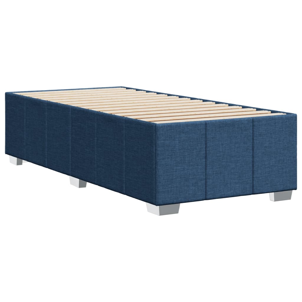 Cadre de lit sans matelas bleu 90x190 cm tissu - XIOS