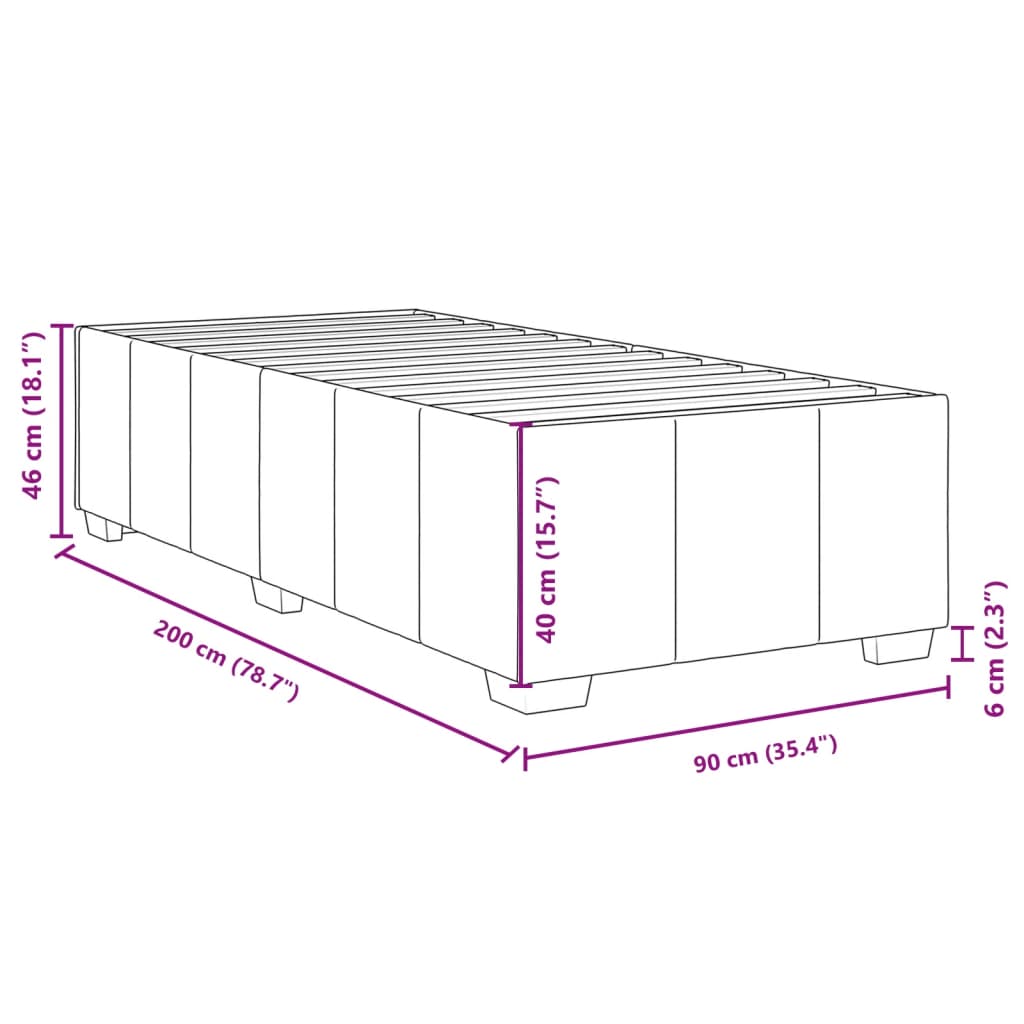 Cadre de lit sans matelas noir 90x200 cm tissu - XIOS