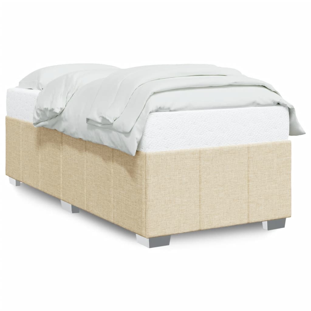 Cadre de lit sans matelas crème 90x200 cm tissu - XIOS