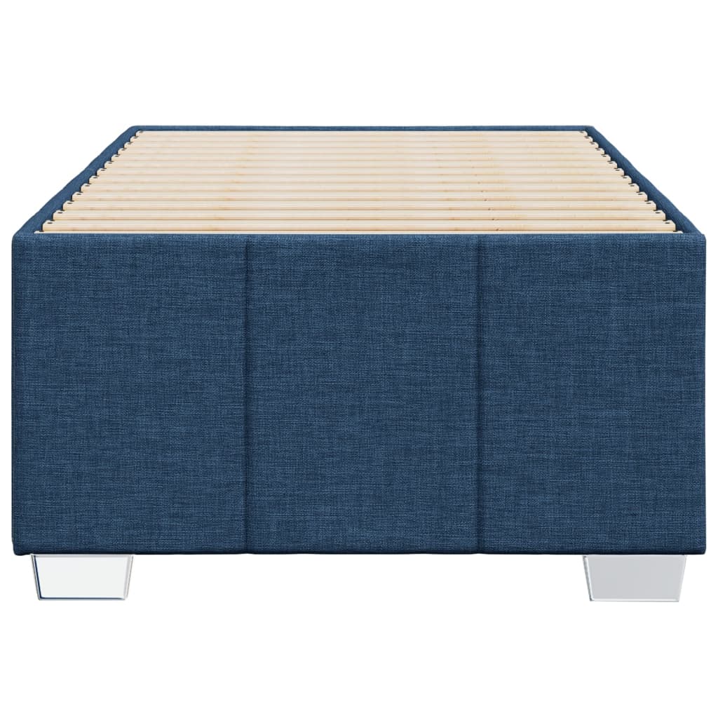 Cadre de lit sans matelas bleu 90x200 cm tissu