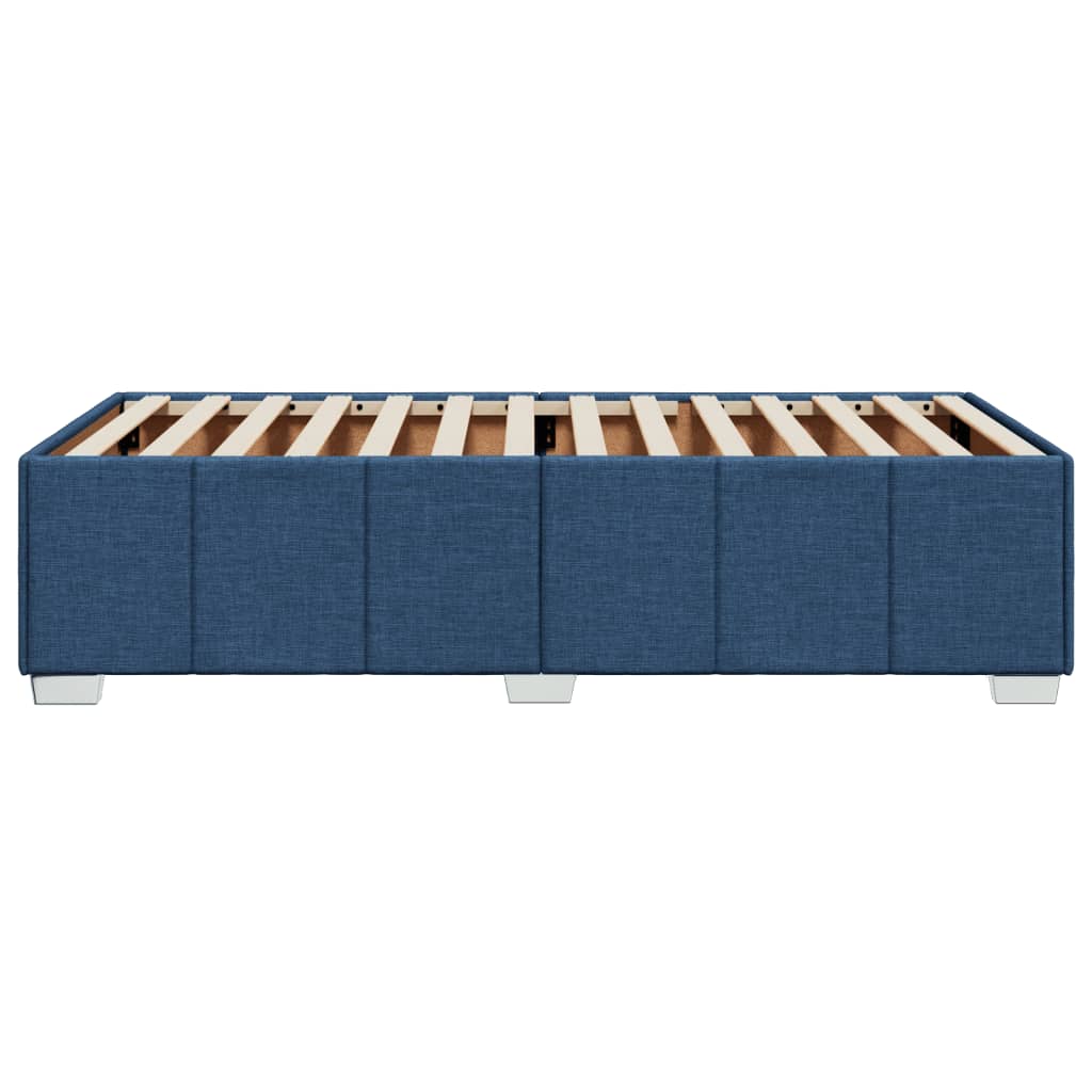 Cadre de lit sans matelas bleu 90x200 cm tissu