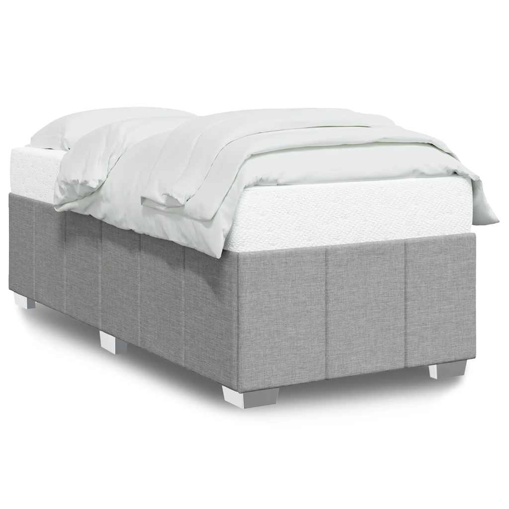 Cadre de lit sans matelas gris clair 100x200 cm tissu - XIOS