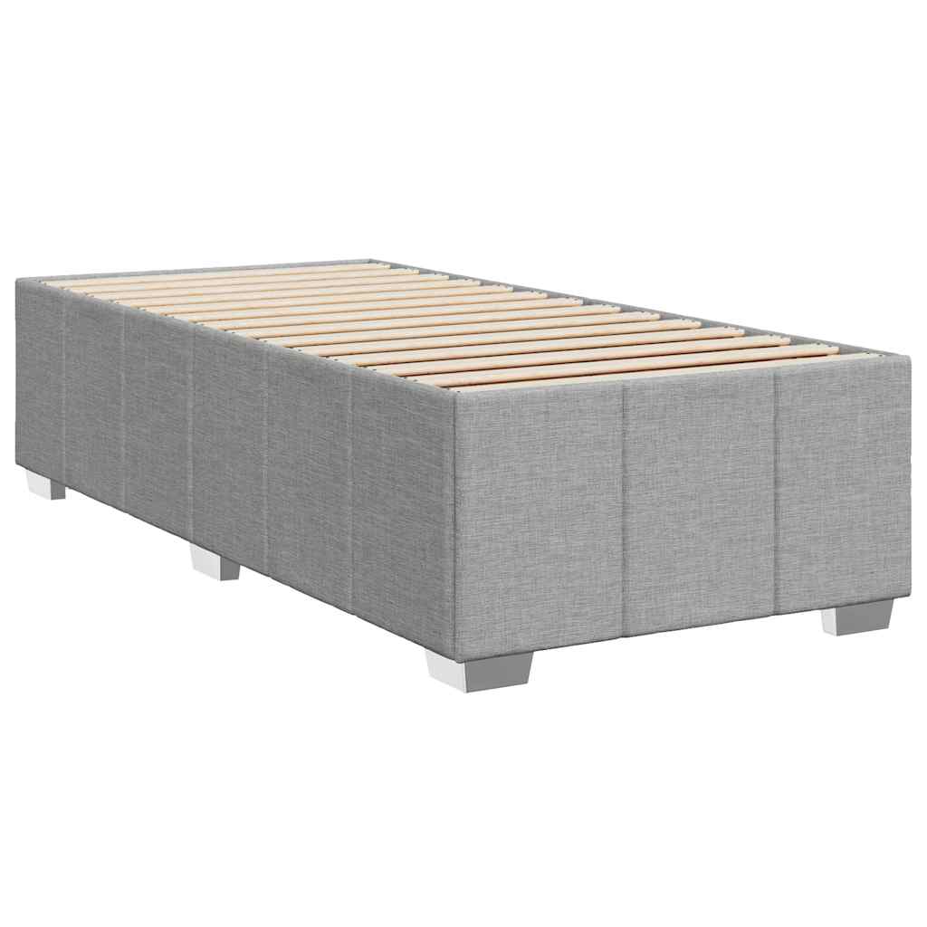Cadre de lit sans matelas gris clair 100x200 cm tissu - XIOS