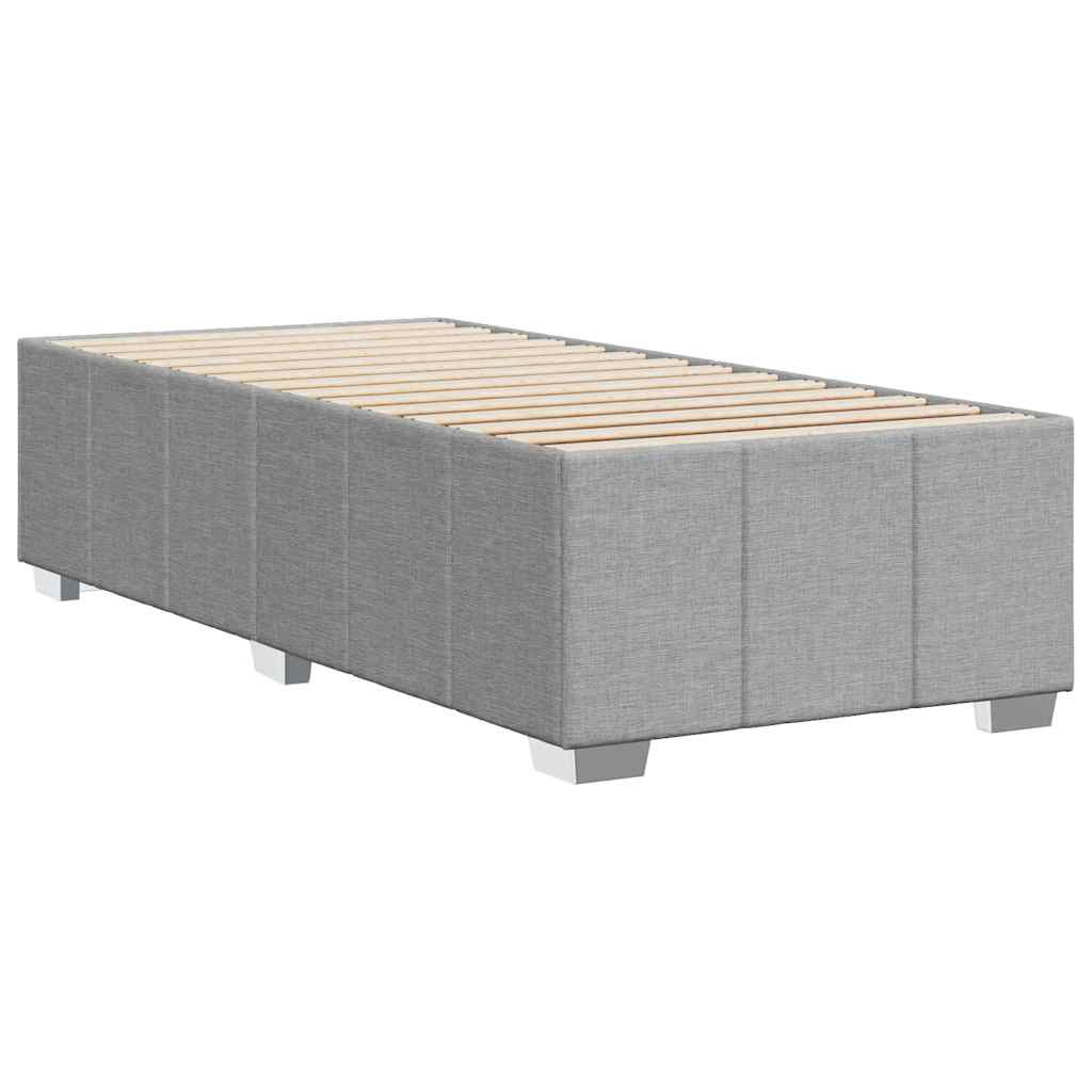 Cadre de lit sans matelas gris clair 100x200 cm tissu - XIOS