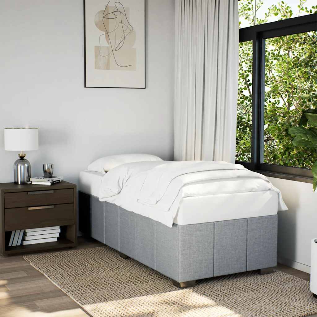 Cadre de lit sans matelas gris clair 100x200 cm tissu - XIOS