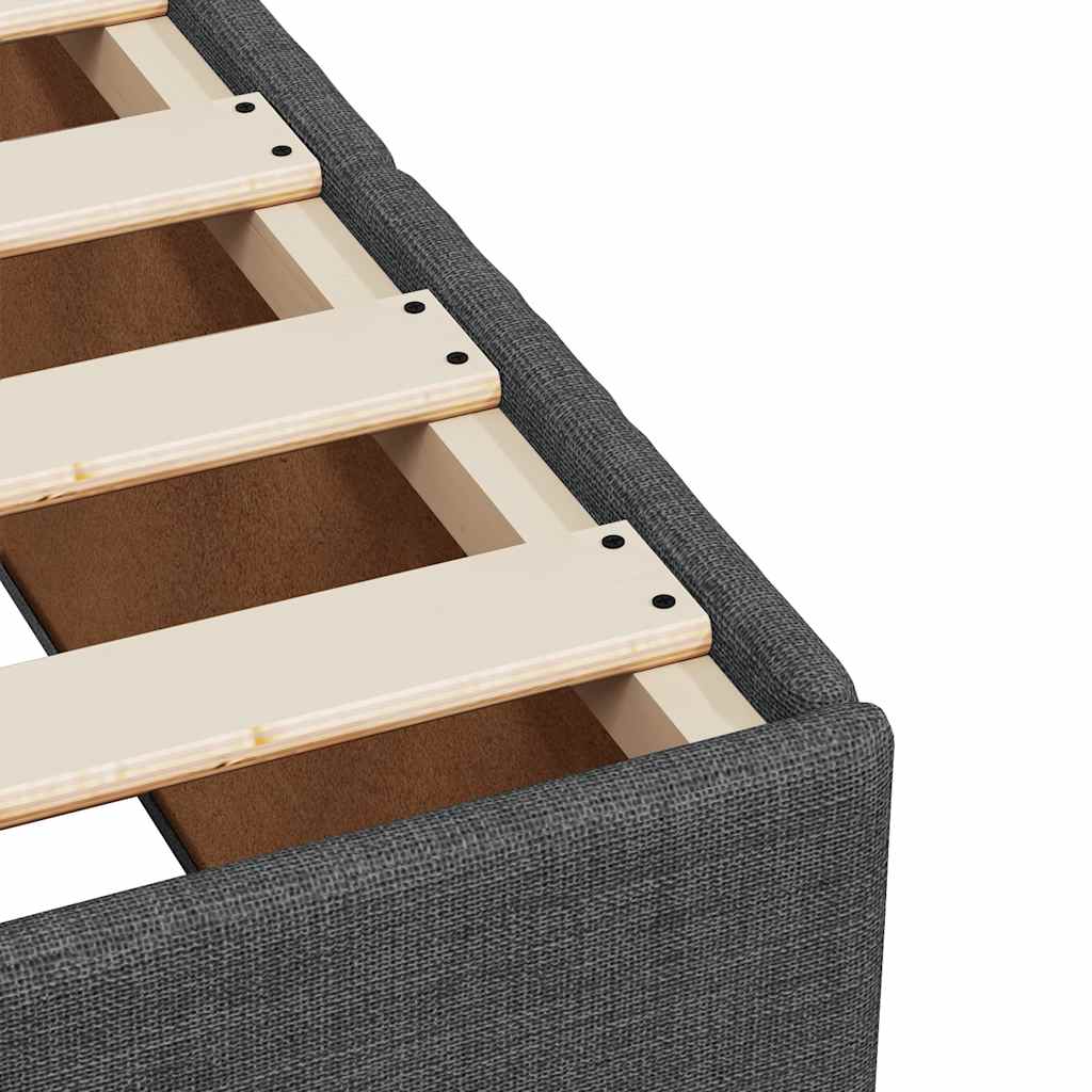 Cadre de lit sans matelas gris foncé 100x200 cm tissu - XIOS