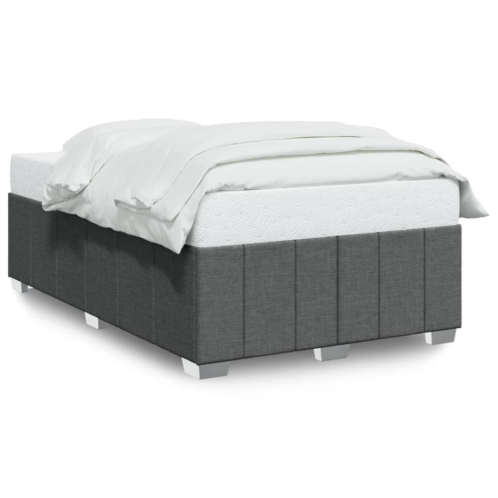 Cadre de lit sans matelas gris foncé 120x190 cm tissu - XIOS