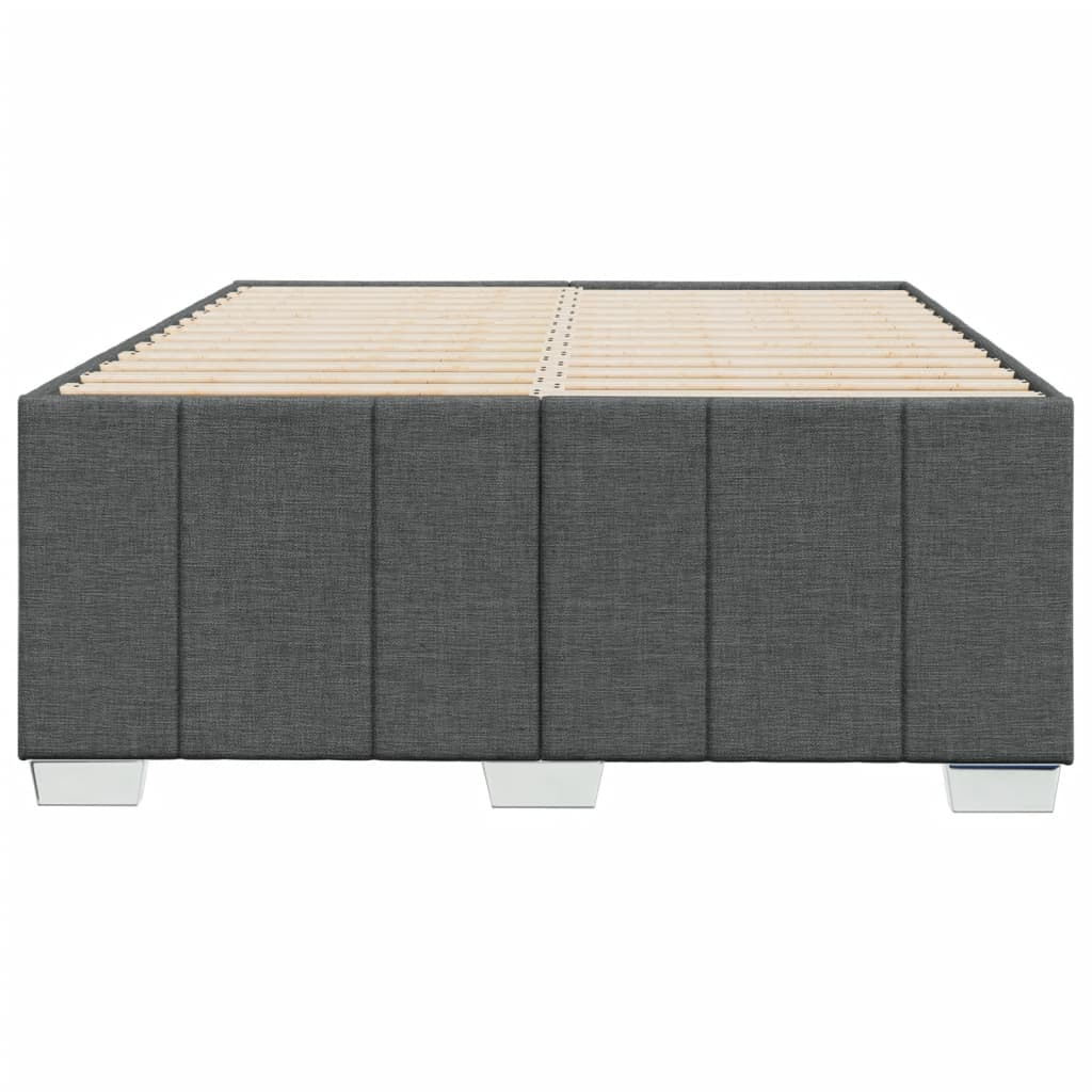 Cadre de lit sans matelas gris foncé 120x190 cm tissu - XIOS