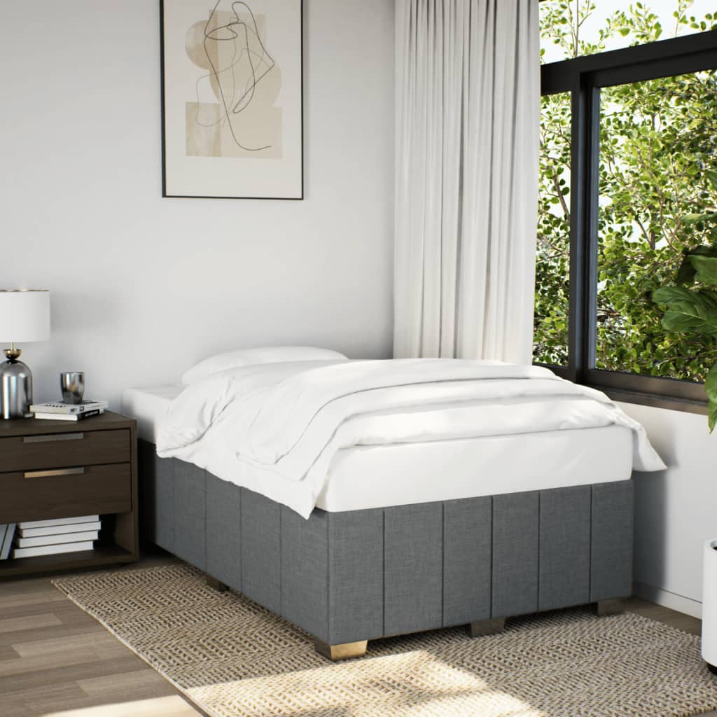 Cadre de lit sans matelas gris foncé 120x190 cm tissu - XIOS