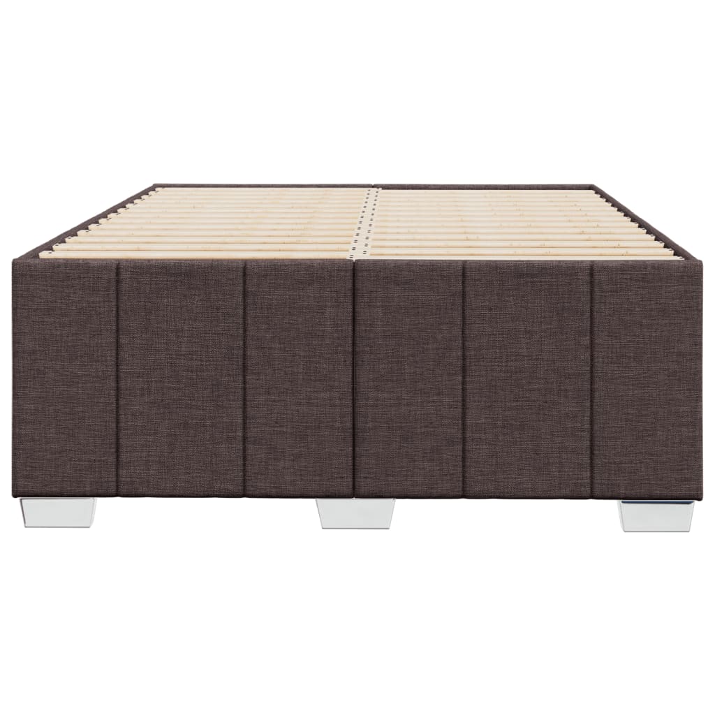 Cadre de lit sans matelas marron foncé 120x190 cm tissu - XIOS