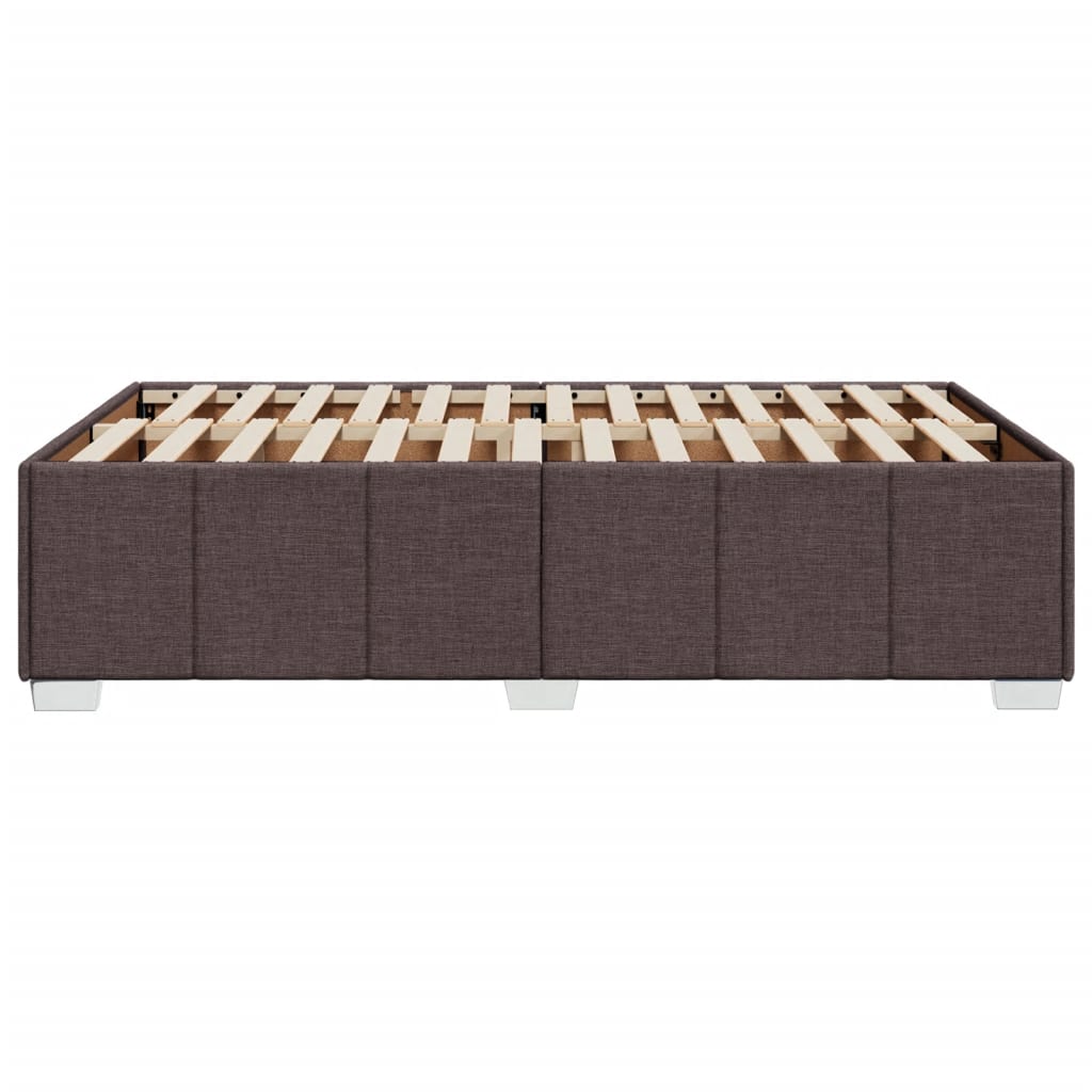 Cadre de lit sans matelas marron foncé 120x190 cm tissu - XIOS