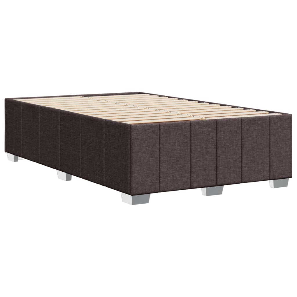 Cadre de lit sans matelas marron foncé 120x190 cm tissu - XIOS