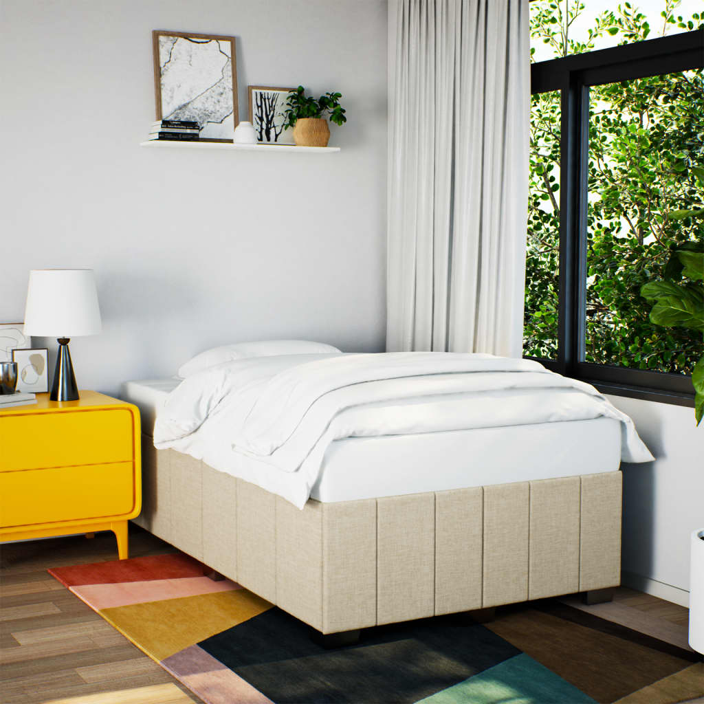 Cadre de lit sans matelas crème 120x190 cm tissu - XIOS