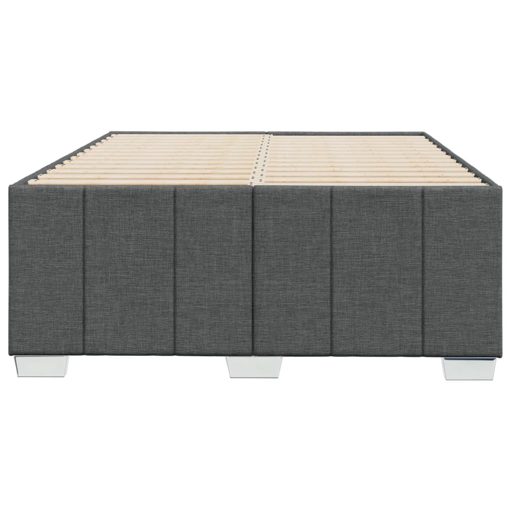 Cadre de lit sans matelas gris foncé 120x200 cm tissu - XIOS
