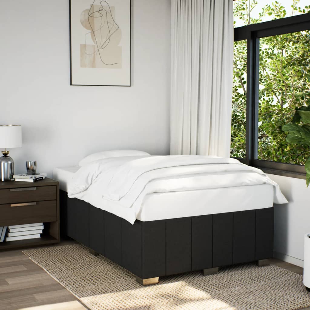 Cadre de lit sans matelas noir 120x200 cm tissu - XIOS
